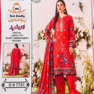 Lawn 3 piece unstitched suit.