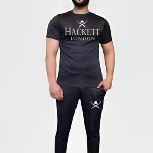 Men's black stylish printed track suit.