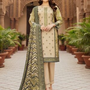 Maria.B Dhanak collection embroidery or printed unstitched suit.