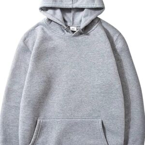 Grey cotton hoodie men's.