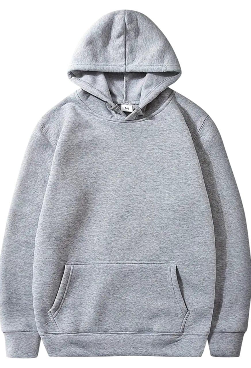 Grey cotton hoodie men's.