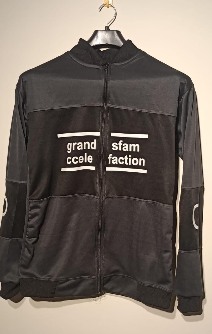 Men's drak grey zipper printed design. - Image 2