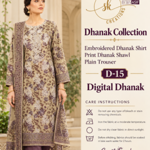 Maria.B Dhanak collection embroidery or printed unstitched suit.